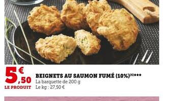Super U BEIGNETS AU SAUMON FUMÉ offre