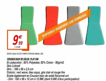 Netto Coussin Bain De Soleil Plat Uni offre