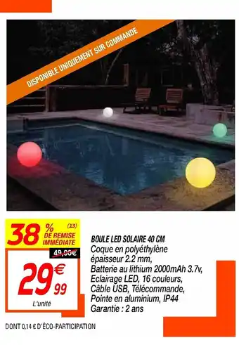 Boule led solaire 40 CM