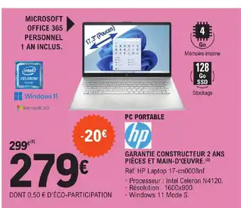 E.Leclerc GARANTIE CONSTRUCTEUR 2 ANS PIÈCES ET MAIN-D'ŒUVRE. (3) offre