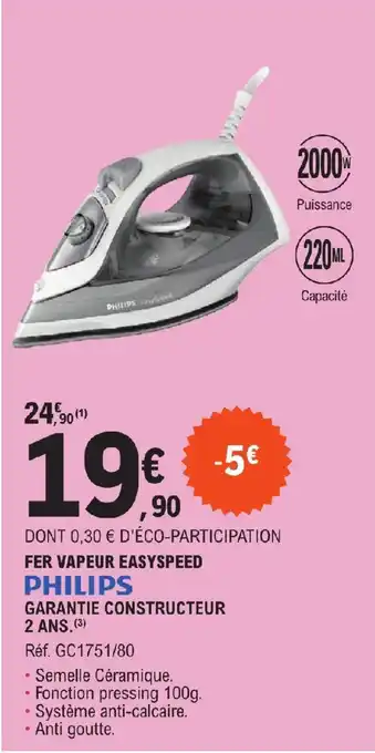 E.Leclerc FER VAPEUR EASYPEED offre