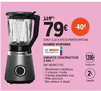 E.Leclerc BLENDER VITAPOWER offre