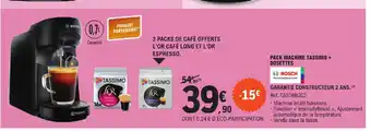 E.Leclerc PACK MACHINE TASSIMO + DOSETTES offre