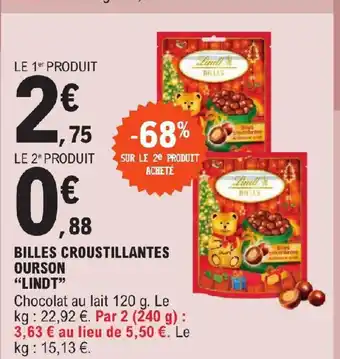 E.Leclerc BILLES CROUSTILLANTES OURSON "LINDT" offre