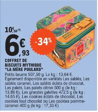 E.Leclerc COFFRET DE BISCUITS MYTHIQUE "LA MÈRE POULARD" offre