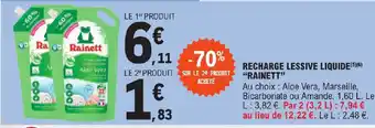 E.Leclerc RECHARGE LESSIVE LIQUIDE(5)(6) "RAINETT" offre