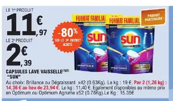 E.Leclerc CAPSULES LAVE VAISSELLE(¹)(²) "SUN" offre