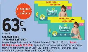 E.Leclerc CHANGES BEBE "PAMPERS BABY DRY" offre