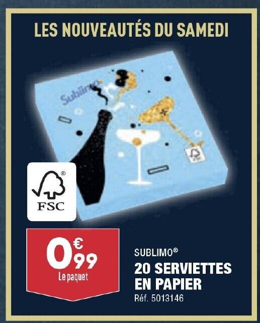 Promo 20 SERVIETTES EN PAPIER chez ALDI