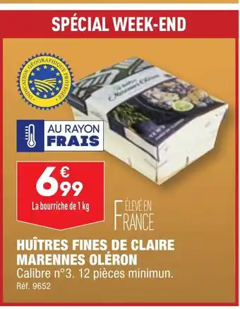 ALDI HUÎTRES FINES DE CLAIRE MARENNES OLÉRON offre