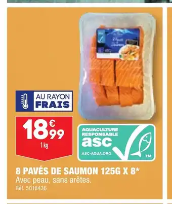 ALDI 8 PAVÉS DE SAUMON 125G X 8 offre