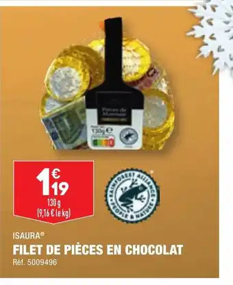 ALDI FILET DE PIÈCES EN CHOCOLAT offre