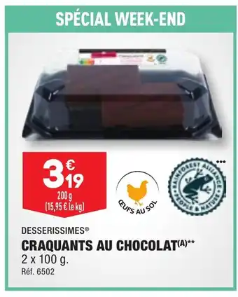 ALDI CRAQUANTS AU CHOCOLAT offre