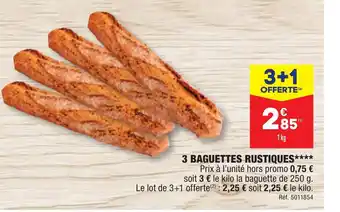 ALDI 3 BAGUETTES RUSTIQUES offre