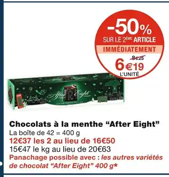 Monoprix After eight chocolats à la menthe offre