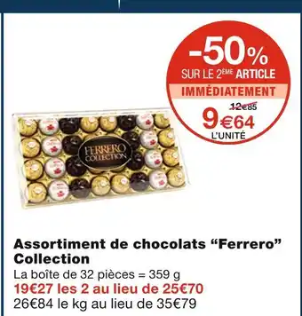 Monoprix Ferrero assortiment de chocolats collection offre