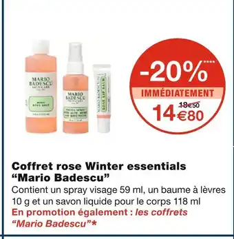 Monoprix Mario badescu coffret rose winter essentials offre