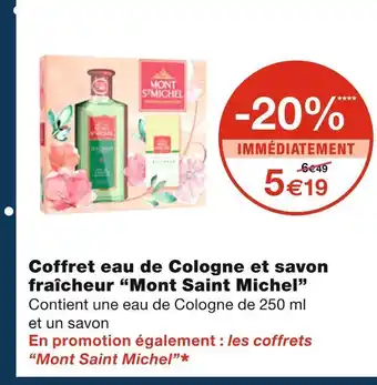 Monoprix Mont saint michel coffret eau de cologne et savon fraîcheur offre