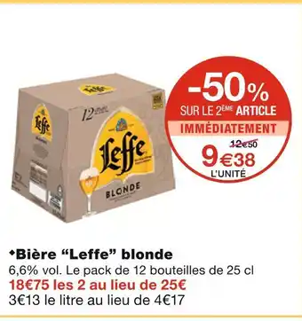 Monoprix Leffe bière blonde offre