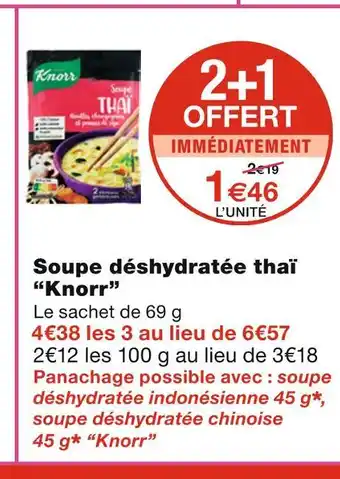 Monoprix Knorr soupe déshydratée thaï offre