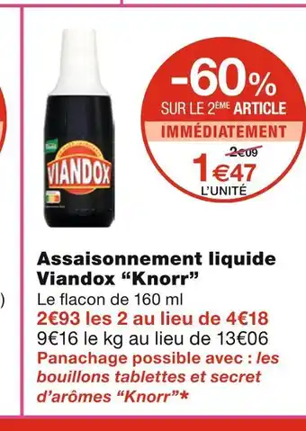 Monoprix Knorr assaisonnement liquide viandox offre
