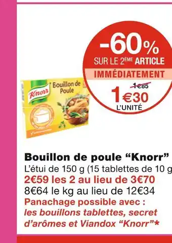 Monoprix Knorr bouillon de poule offre