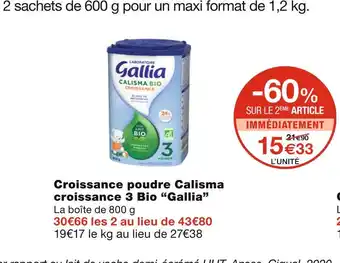 Gallia croissance poudre calisma croissance 3 bio