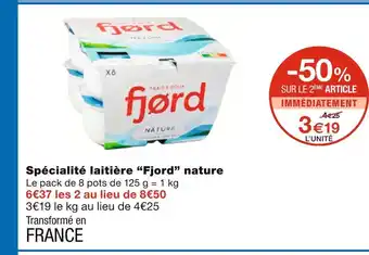 Monoprix Fjord spécialité laitière nature offre