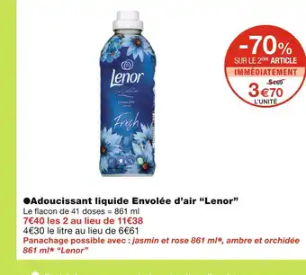 Monoprix Lenor adoucissant liquide envolée d’air offre