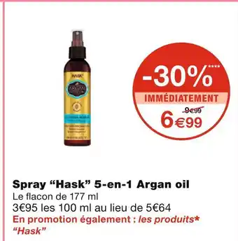 Monoprix Hask spray 5-en-1 argan oil offre