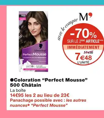 Monoprix Perfect mousse coloration 500 châtain offre