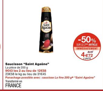 Monoprix Saint agaûne saucisson offre