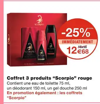 Monoprix Scorpio coffret 3 produits rouge offre
