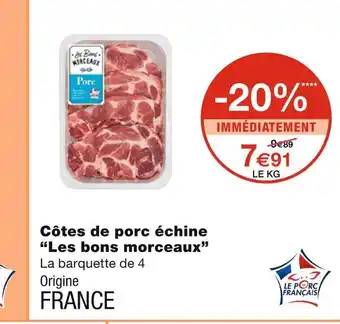 Monoprix Les bons morceaux côtes de porc échine offre