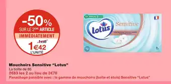 Monoprix Lotus mouchoirs sensitive offre