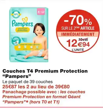 Monoprix Pampers couches t4 premium protection offre