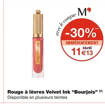 Monoprix Bourjois rouge à lèvres velvet ink offre