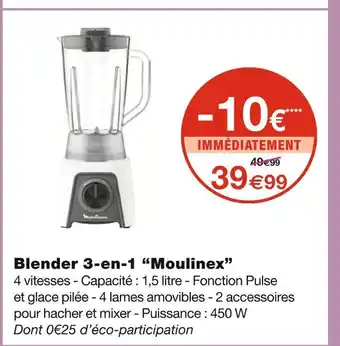 Monoprix Moulinex blender 3-en-1 offre