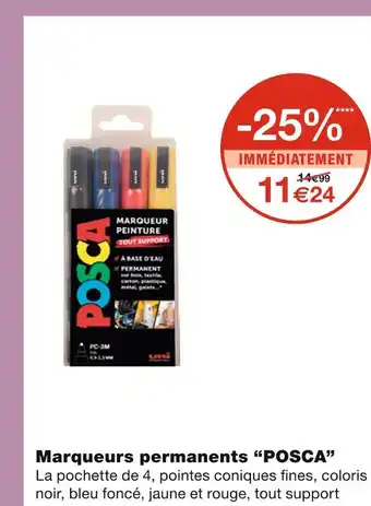 Monoprix Posca marqueurs permanents offre