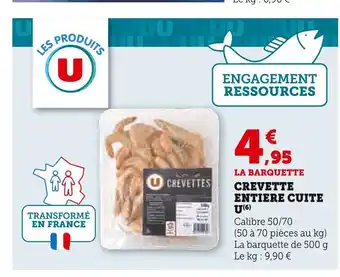 U Express U crevette entiere cuite offre