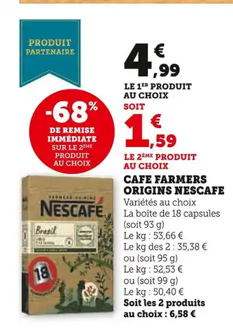 U Express Nescafe cafe farmers origins offre