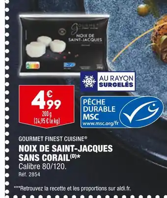 ALDI Gourmet finest cuisine noix de saint-jacques sans corail offre
