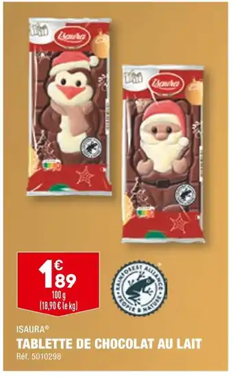 ALDI Isaura tablette de chocolat au lait offre