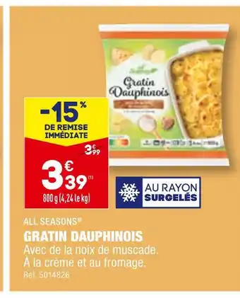 ALDI All seasons gratin dauphinois offre