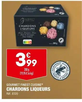 ALDI Gourmet finest cuisine chardons liqueurs offre