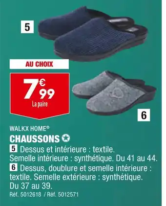 ALDI Walkx home chaussons offre