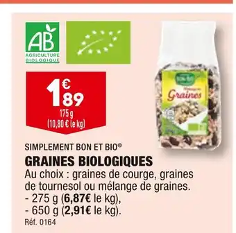 ALDI Simplement bon et bio graines biologiques offre