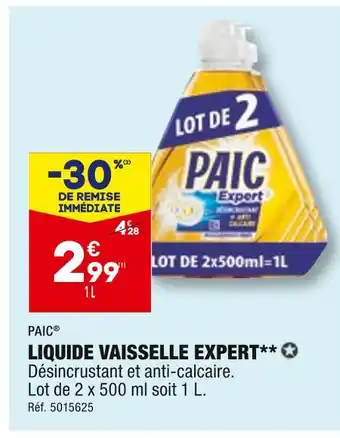 ALDI Paic liquide vaisselle expert offre