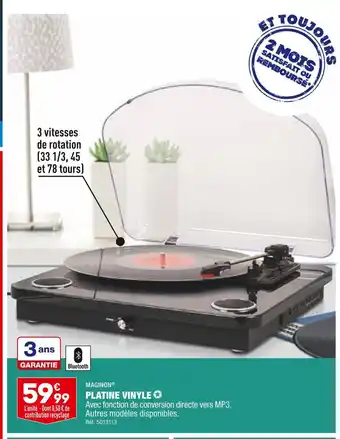 ALDI Maginon platine vinyle offre