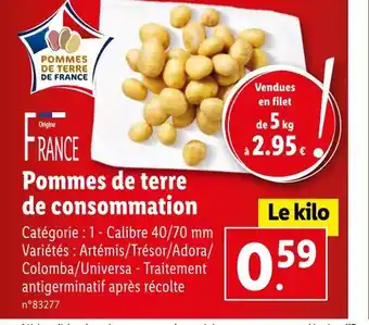 Lidl Pommes de terre de consommation offre